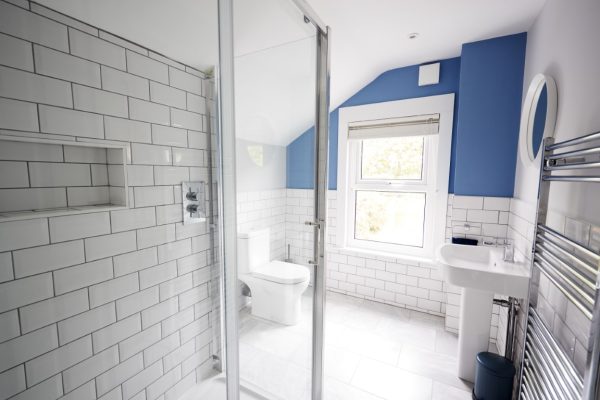 Domestic bathroom, seen from shower cubicle